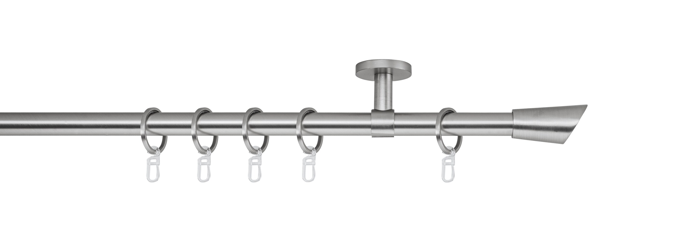 20mm,1-läufig,Rohr,Deckenträger classic,Endstück rag Größe: 100cm, Farbvariante: Edelstahl-Optik