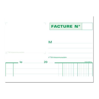 Exacompta - Manifold Carnet de factures avec TVA - 50 dupli - A5