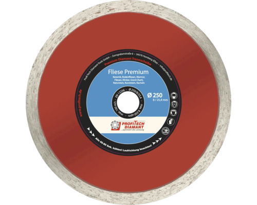 Profitech Premium tegel diamant slijpschijf Ø 250x25,4 mm