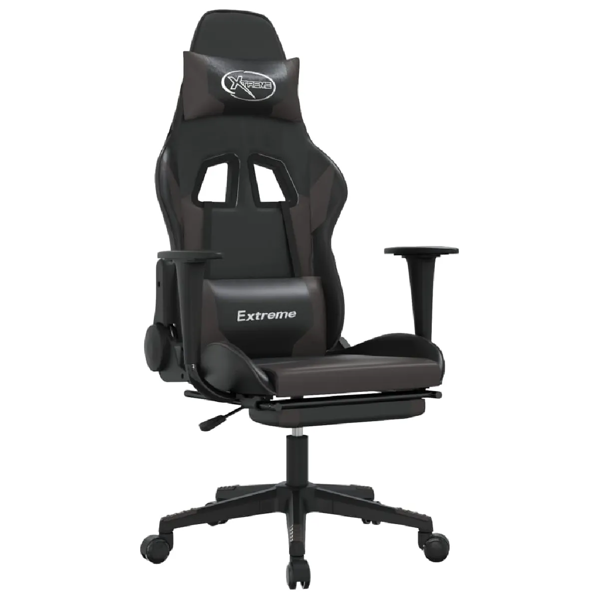 vidaXL Chaise de jeu - Noir/Gris