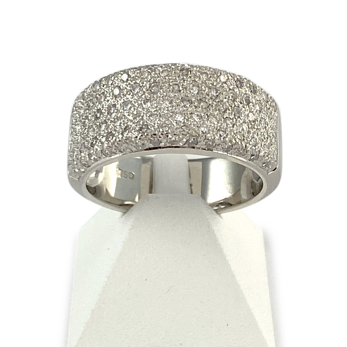 Bague d'occasion or 750 blanc diamants
