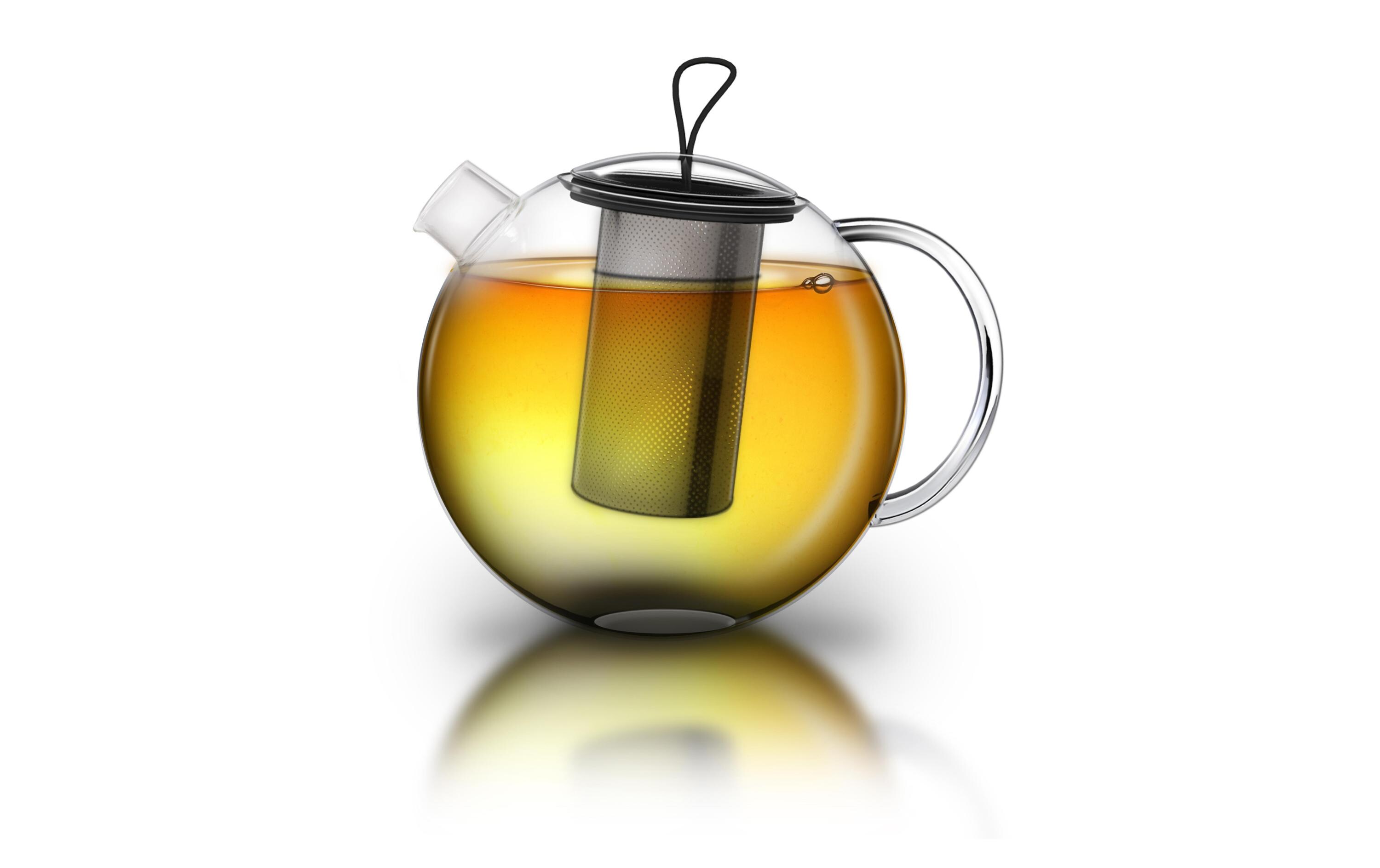 Teekanne Jumbo 1 l, TransparentGlas-Kanne aus hitzebeständigem Borosilikatglas