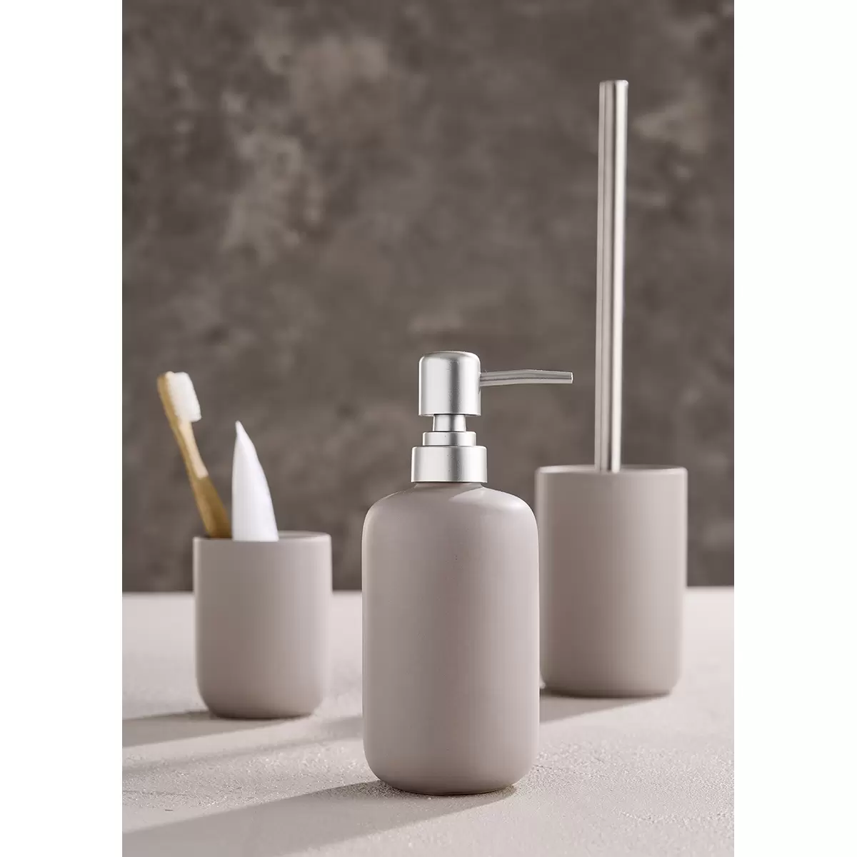 Seifenspender SCHOU silber,taupe