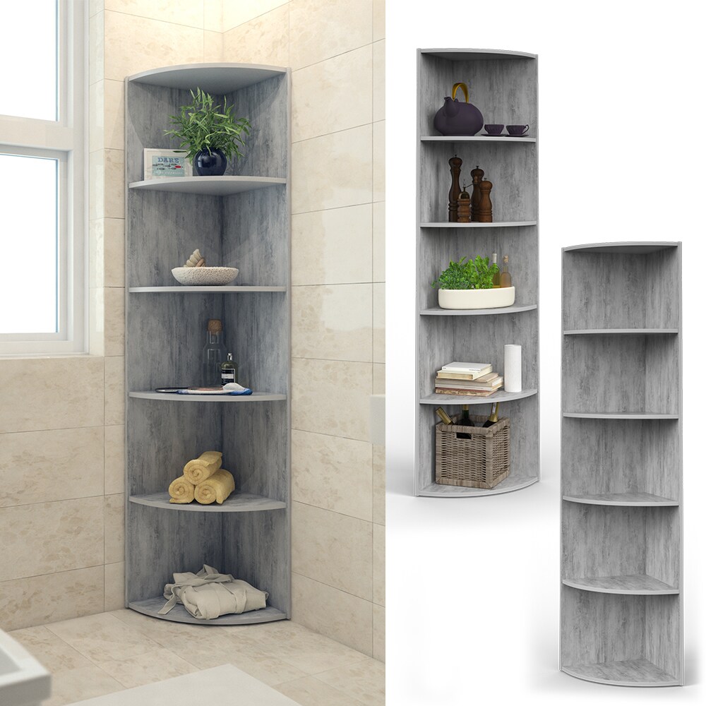 VICCO Eckregal ECKI Grau Beton - Küchenregal Badregal Wohnzimmer Dekoregal Regal