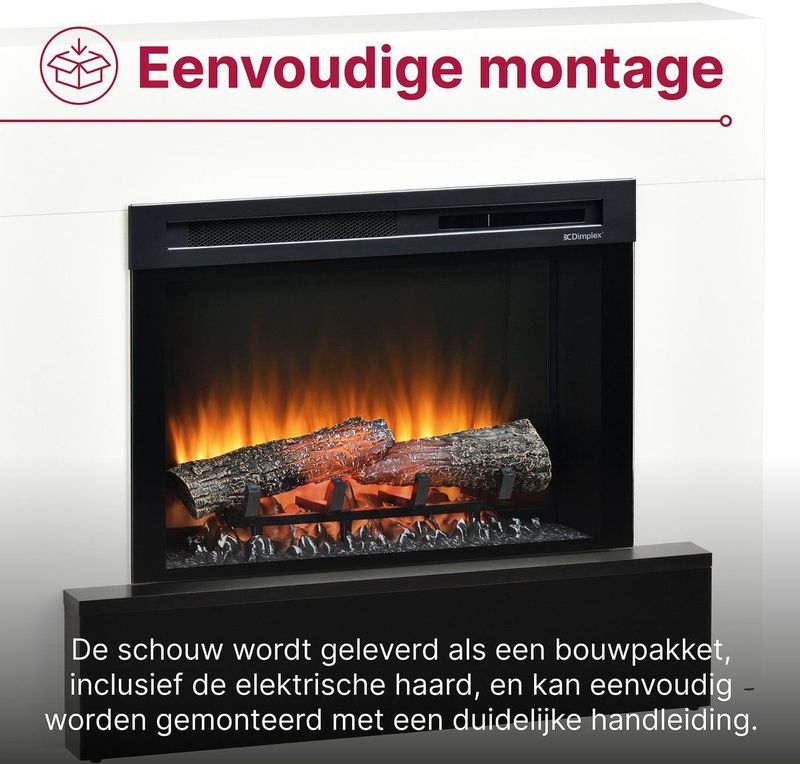 Dimplex - Vigor - Vrijstaande Elektrische Sfeerhaard - Wit Design - 1400 Watt Warmte