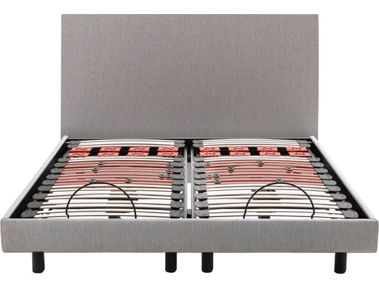 EPEDA - Sommier 2 x 90 x 200 Escapade Relax 1820D + Tête de lit gris clair