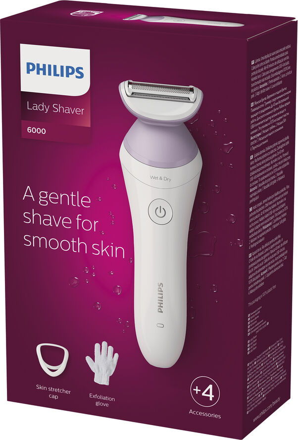 Philips Lady Shaver Series 6000 Trådløs shaver til våd og tør brug