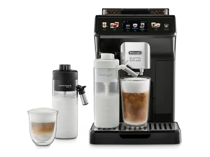 De'Longhi Eletta Explore ECAM450.55.G - Automatisk kaffemaskine med mælkeskummer - 19 bar - grå