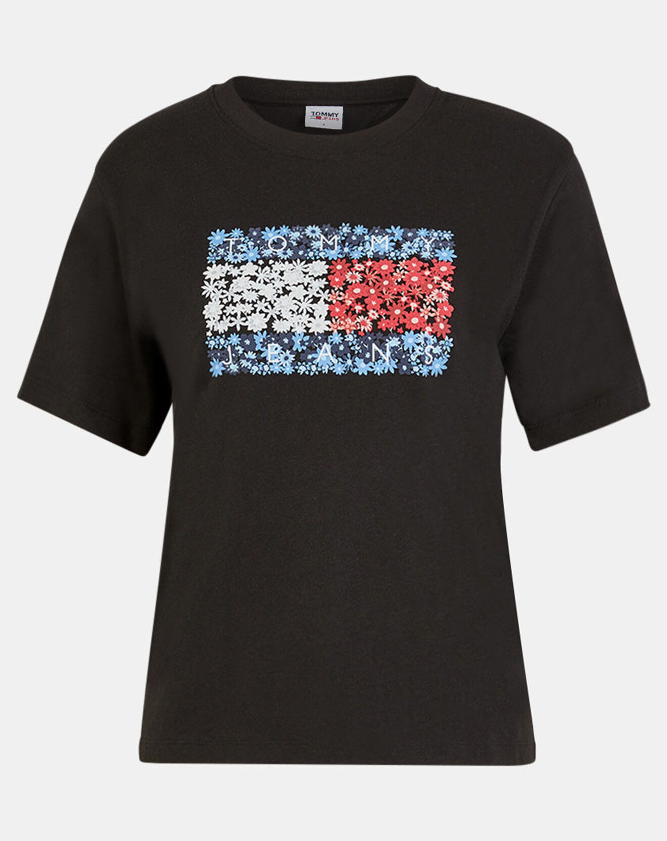 Tommy Jeans T-Shirt 100% Coton Bio Relaxed Flag noir