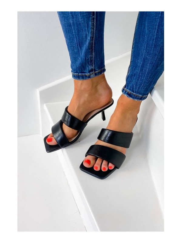 Mules noires à brides rembourrées - Vanessa Wu