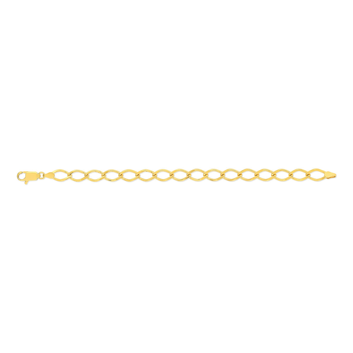 Bracelet plaqué or maille losange 19 cm.
