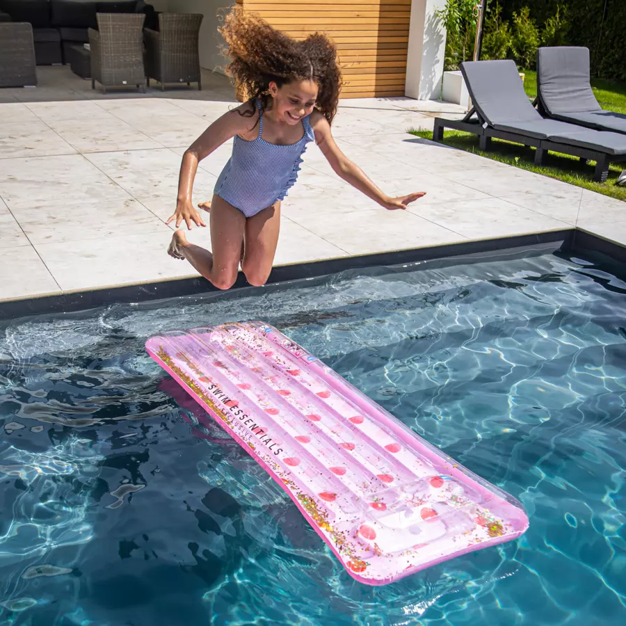 Swim Essentials Luxus-Wasserbett Rosa mit Tupfen