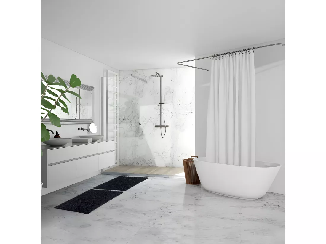 Lot 2 tapis de salle de bain 40 x 60 cm en coton anthracite - NAPOLEON