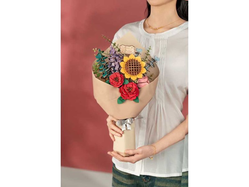 RoboTime Bausatz Blumenstrauss Flower Bouquet Modellbausatz aus Holz