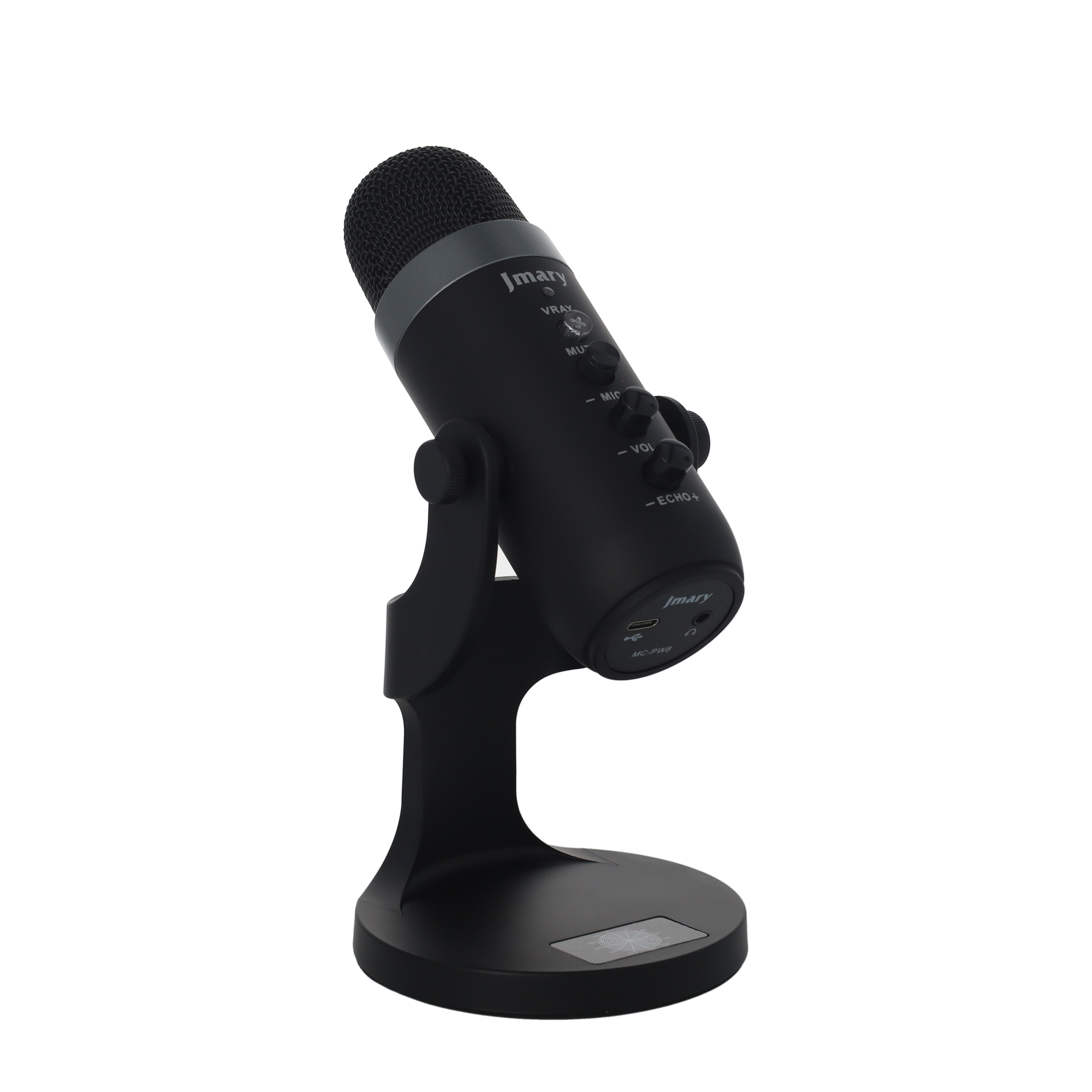 Studio Kondensator USB / 3.5 mm Klinke Mikrofon für Handy / Tablet / Macbook / Laptop / PC - Schwarz