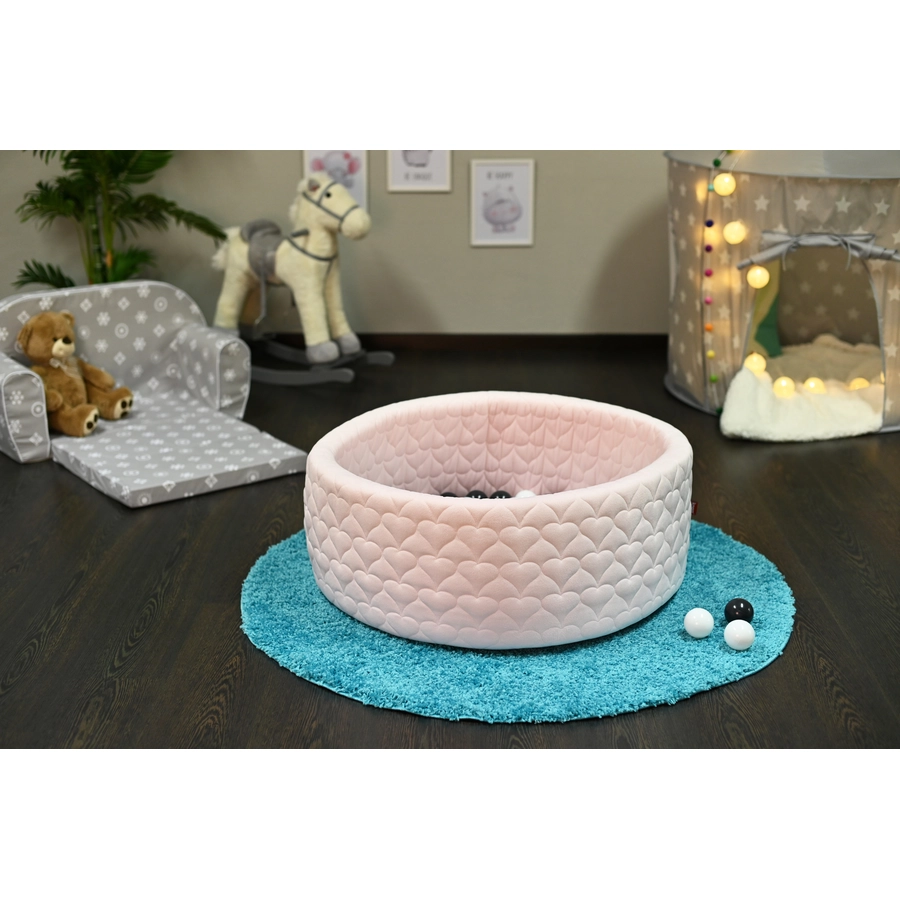 knorr toys® Bällebad soft - Cosy heart rose - 100 balls greycreme rosa