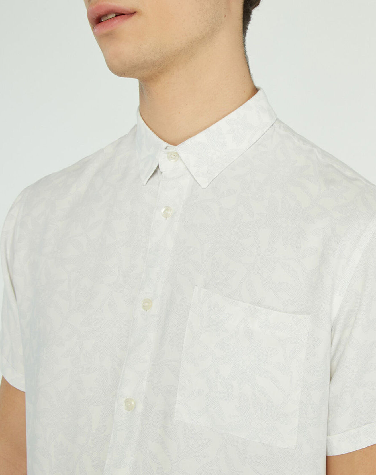 Oxbow Chemise slim Cermid imprimée fleurs blanche