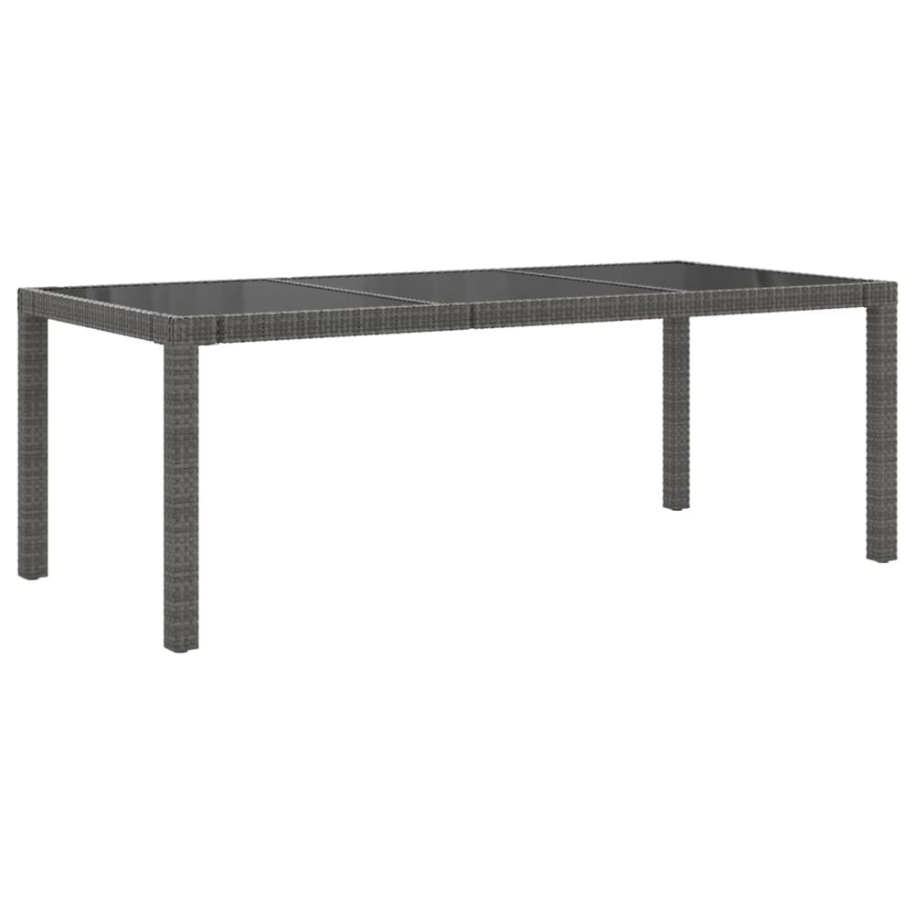 Mobilier à dîner de jardin 9 pièces et coussins résine tressée gris