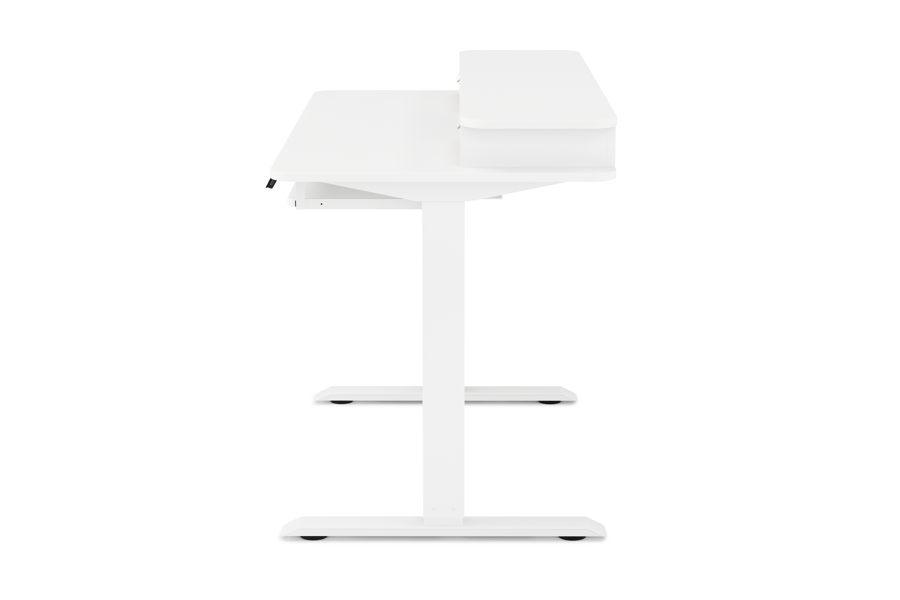 Stehpult elektrisch mit Ablage + Tastaturfach weiss 120 x 60 cm