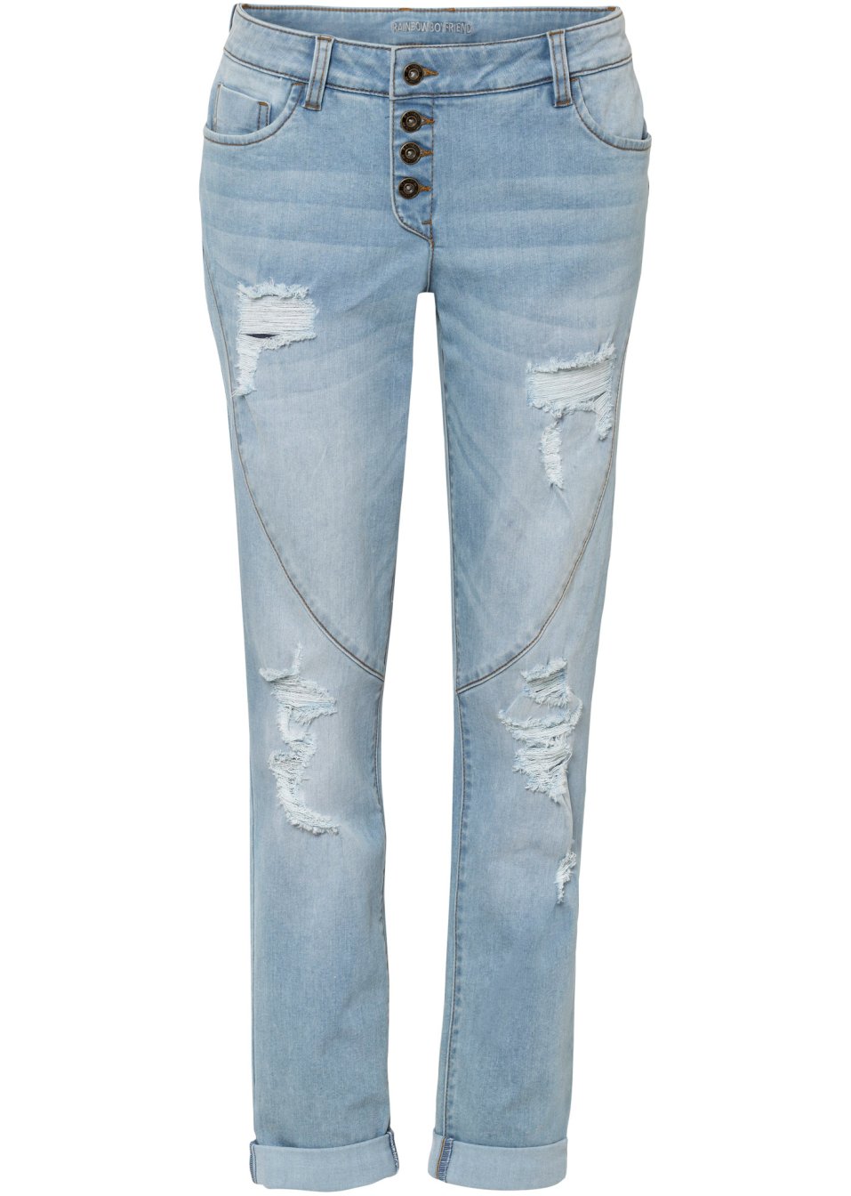 Jean Boyfriend Destroyed avec polyester recyclé