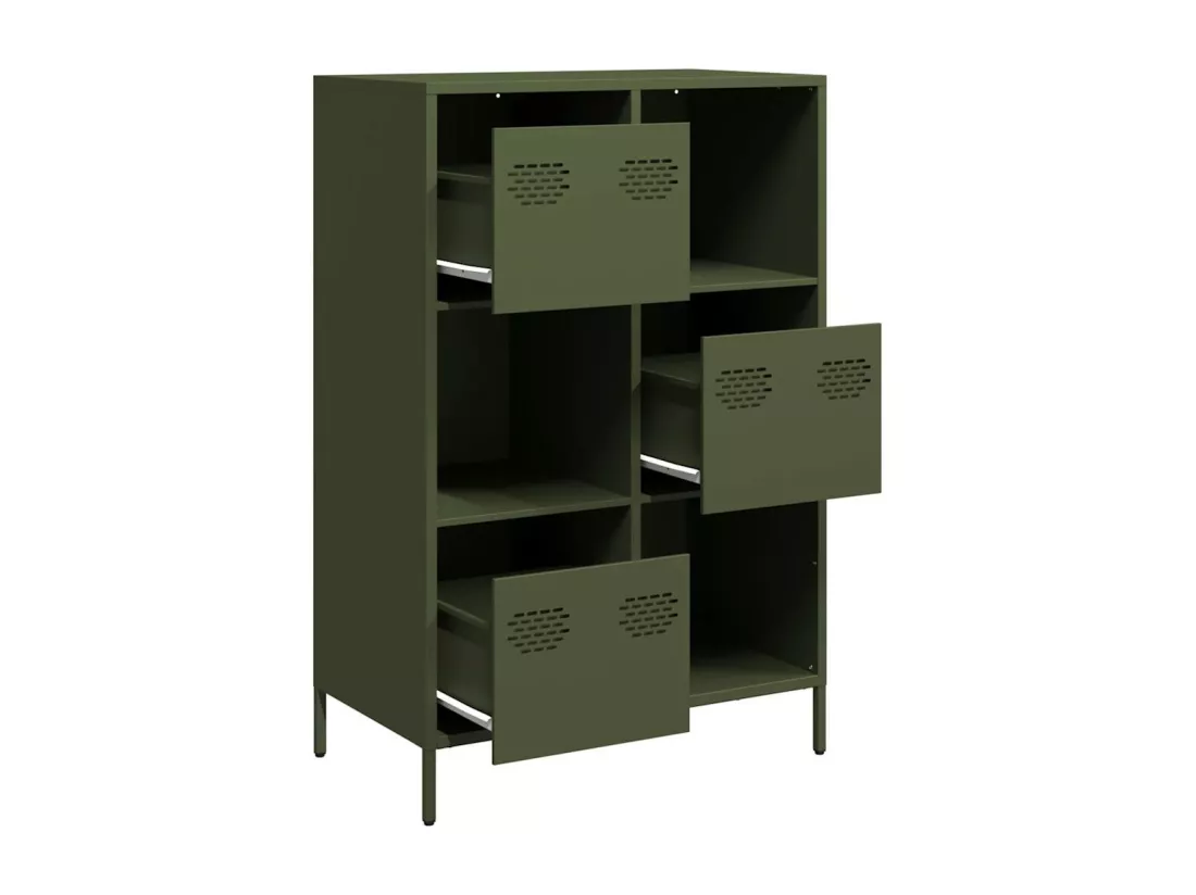 Buffet haut vert olive 68x39x103,5 cm acier