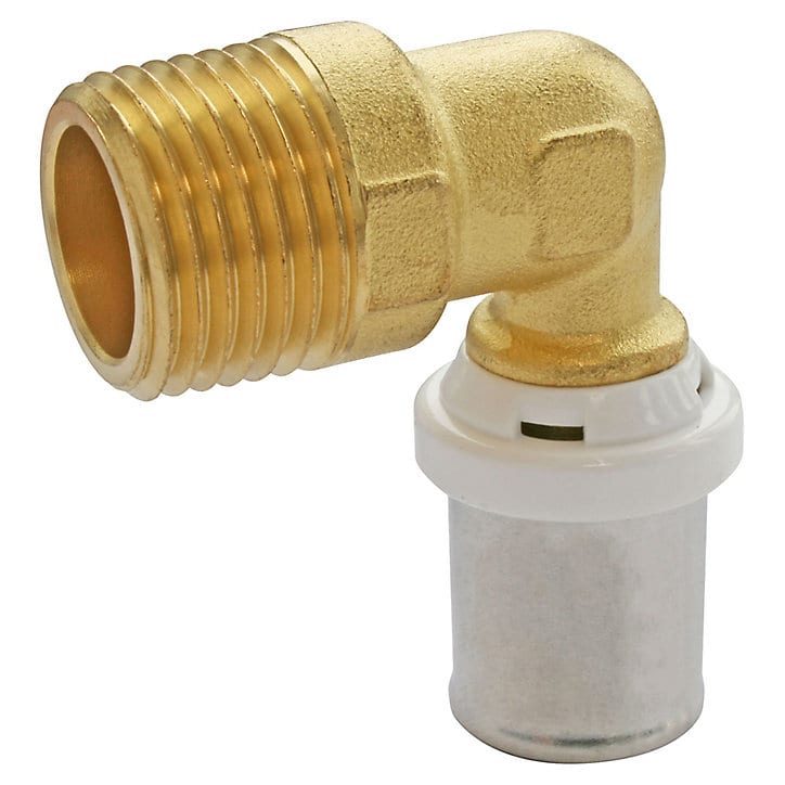 Raccord coudé à sertir pour tube Multicouche Ø20 - coude mâle 15/21 (1/2
