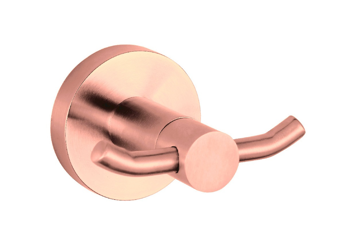 Best Design Lyon dubbele handdoekhaak rosé goud