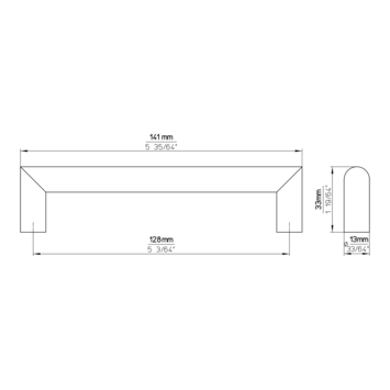 Greep Noa rvs 141mm