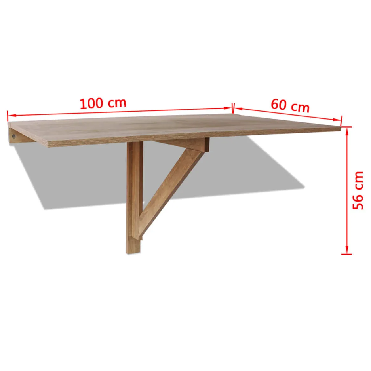 vidaXL Table Murale Rabattable - Chêne