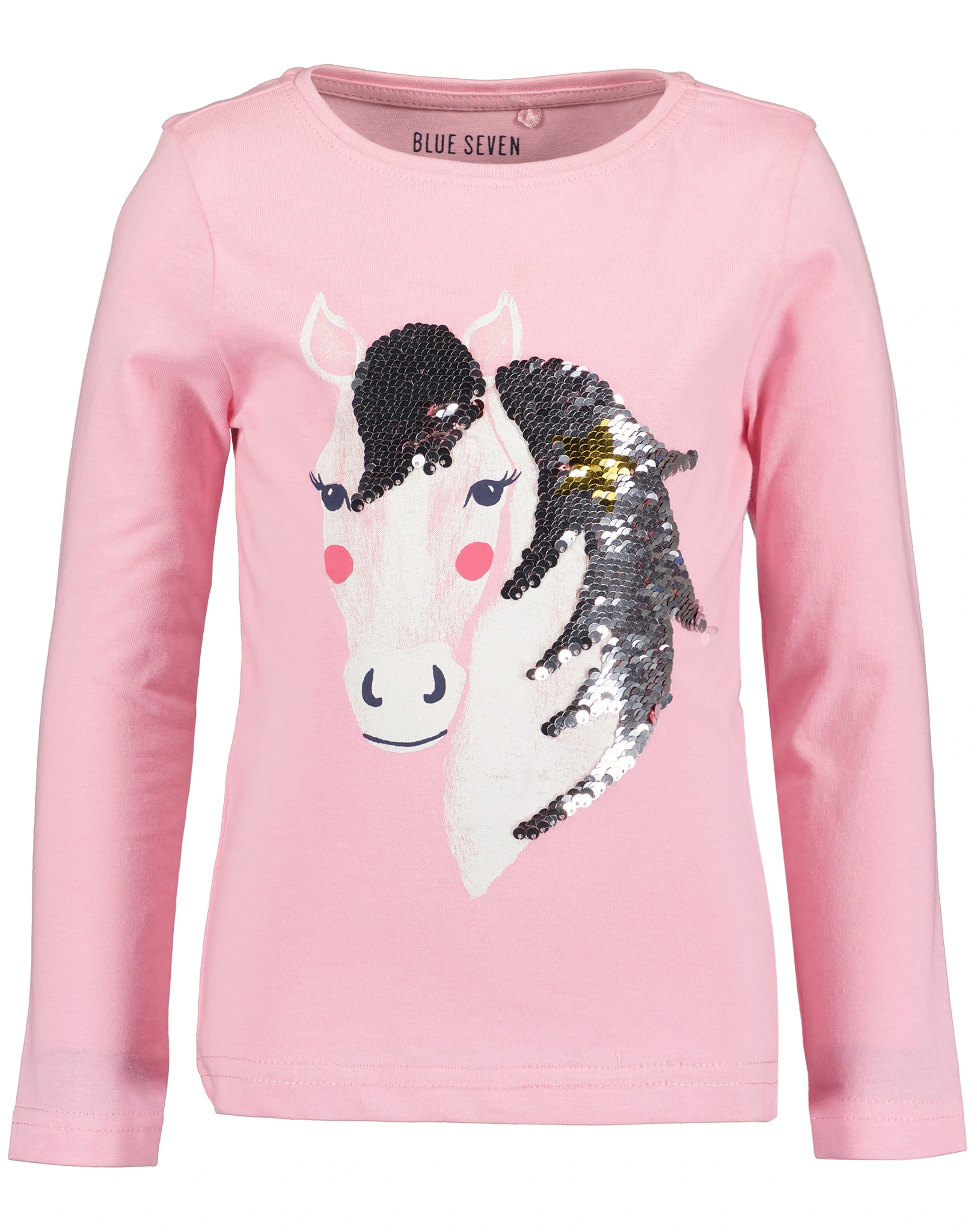Langarmshirt BLUSH mit Pailletten in azalee