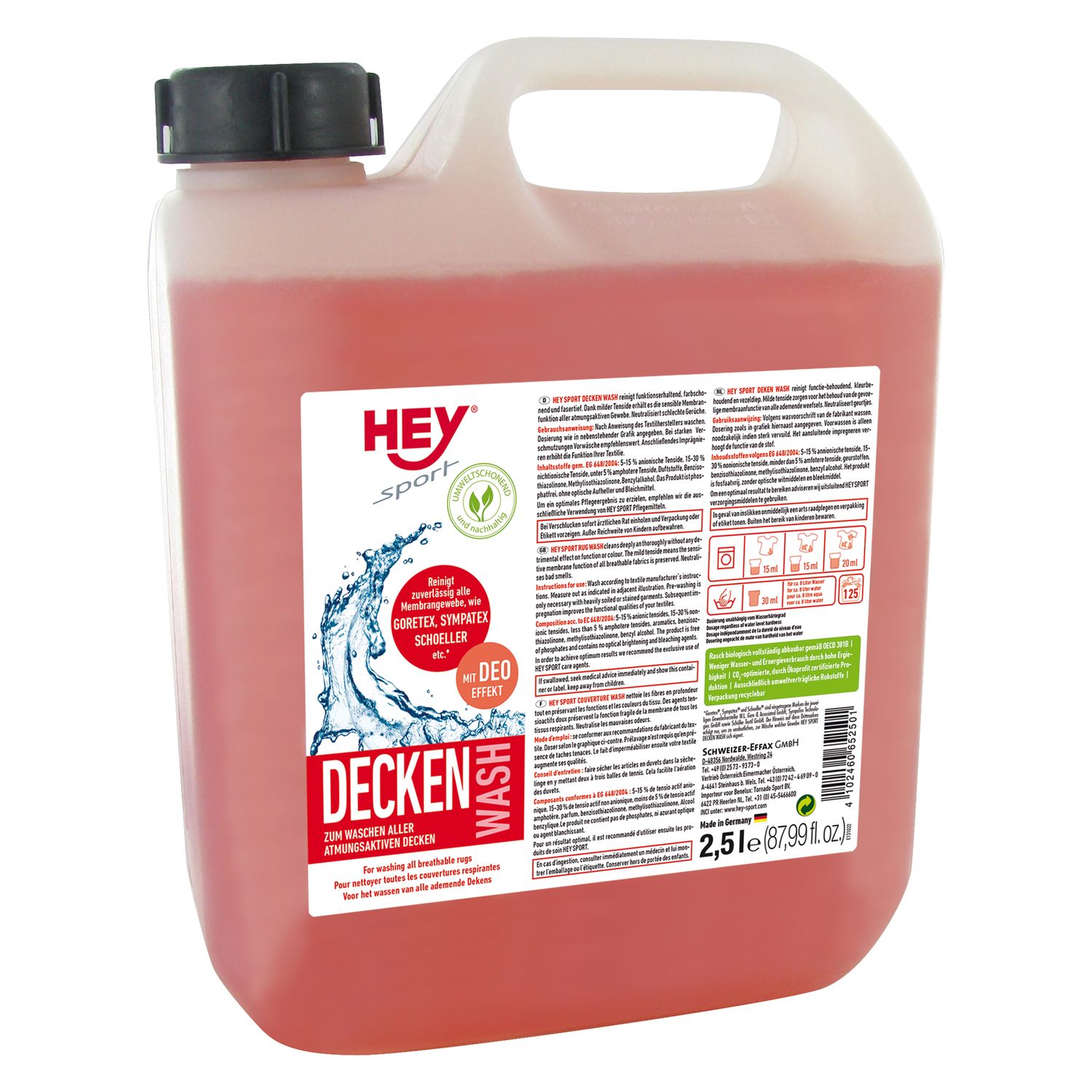 HEY-sport Decken Wash Waschmittel  - 2.5 Liter