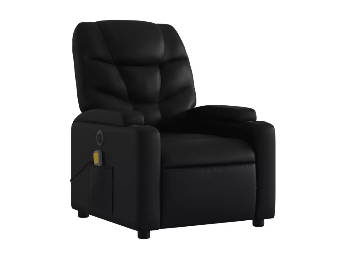 Fauteuil massant inclinable électrique noir similicuir