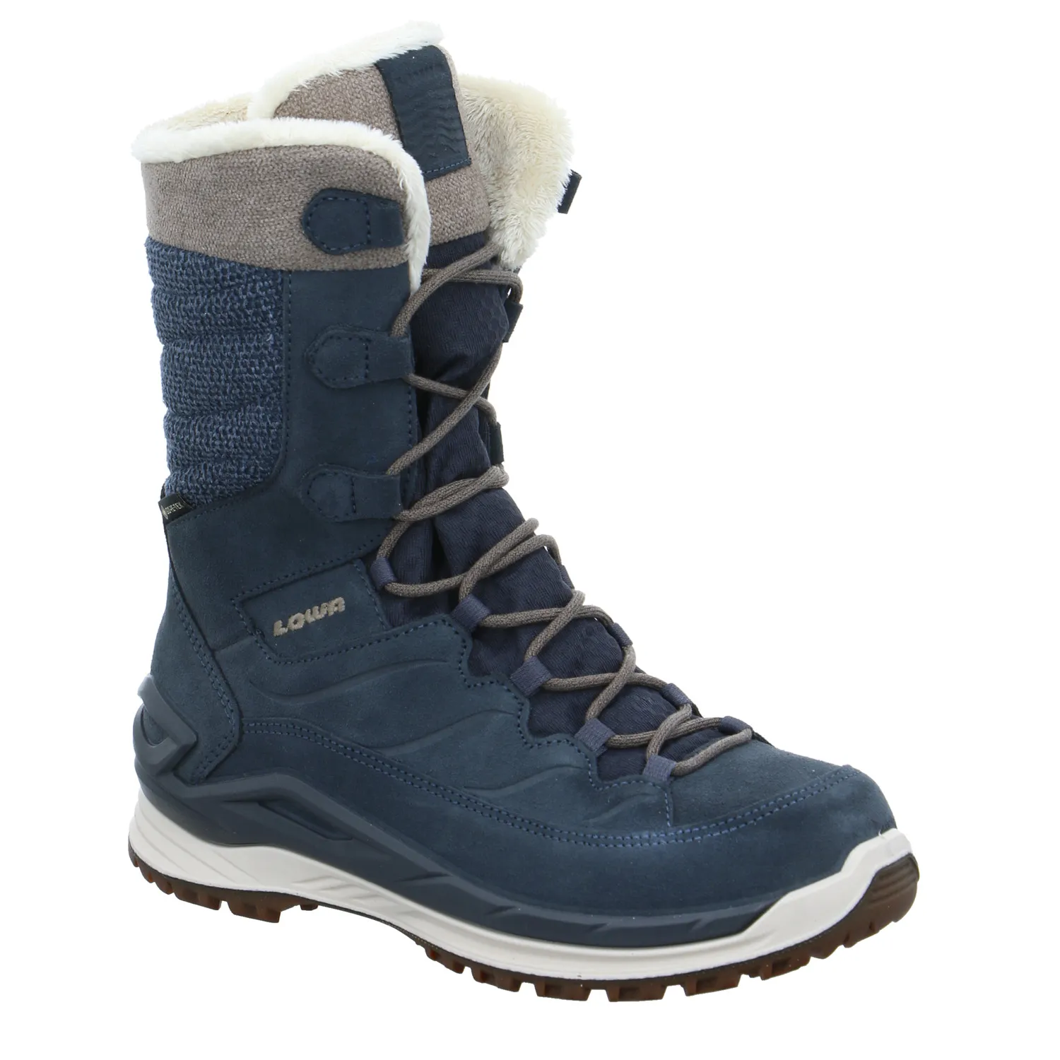 LOWA Snowboots Damen Blau Leder