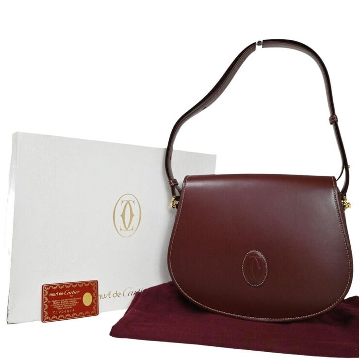 Cartier Vintage Cartier Shoulder Bag Burgundy