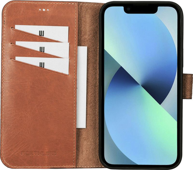 NorthLife - iPhone 13 Pro Max - Lederen Afneembare 2-in-1 bookcase hoes - Cognac