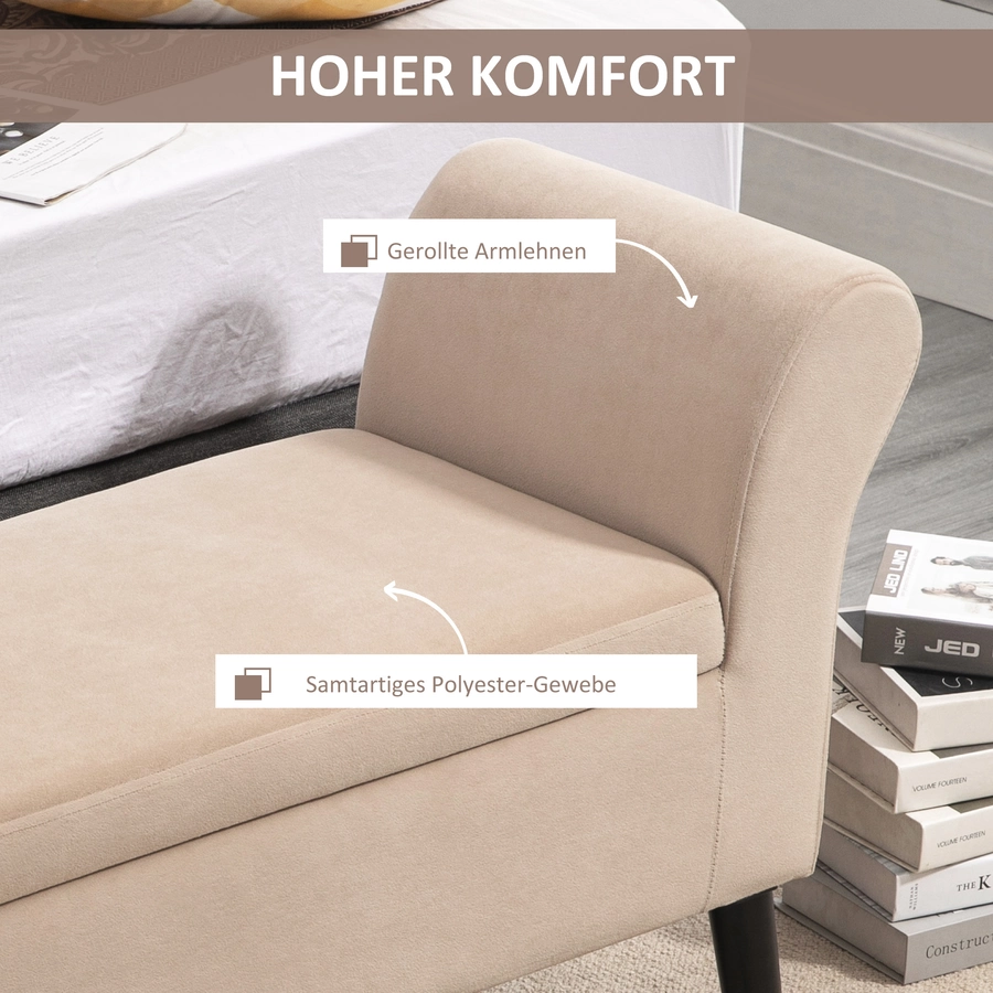 HOMCOM Sitzbank mit Stauraum beige