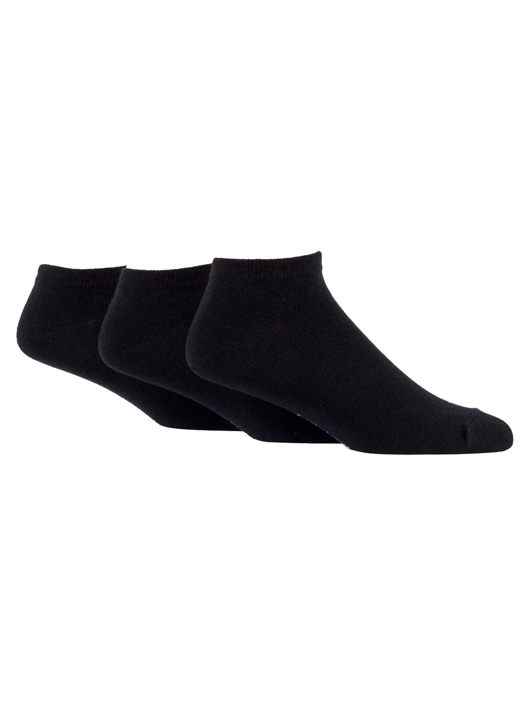 Zwart - Wild Feet Cotton Trainer Liners Socks 3 pack