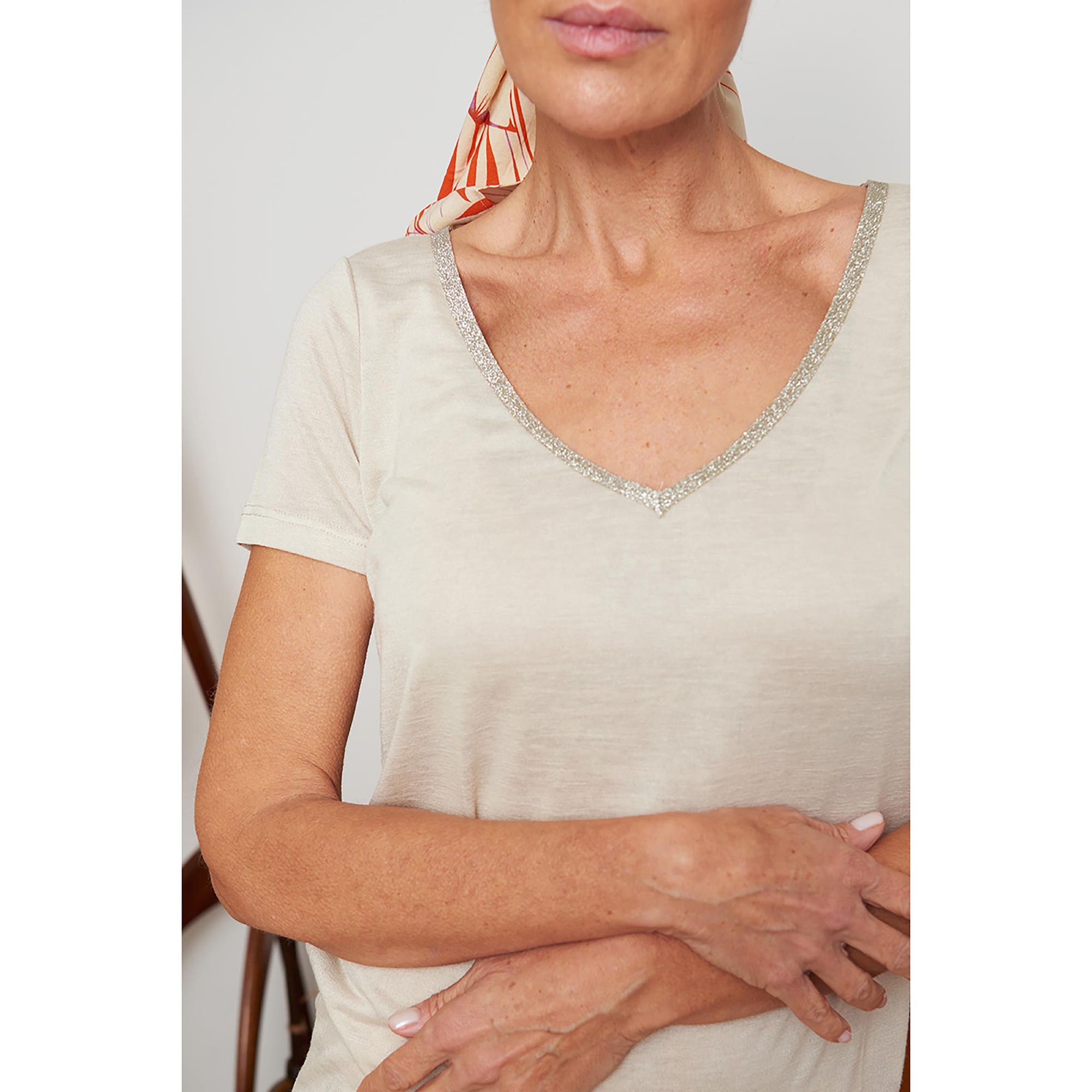 T-shirt Femme beige