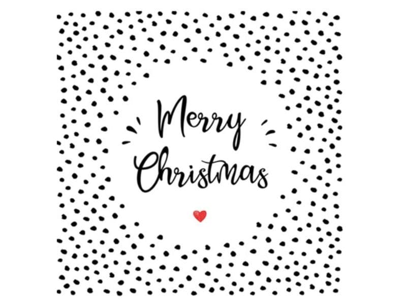 Braun   Company Merry x-mas Heart Schwarz, Weiss 20 Stück 3-lagige Papierservietten