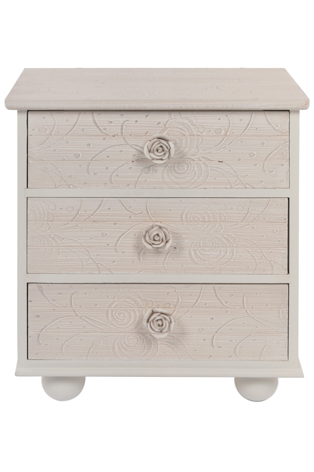 Schmuckkommode MARIELLA - weiß-creme - 3 Schubladen