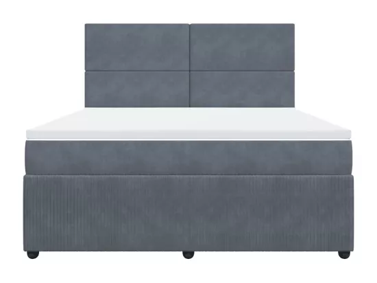 Sommier à lattes de lit et matelas Gris foncé 180x200cm Velours