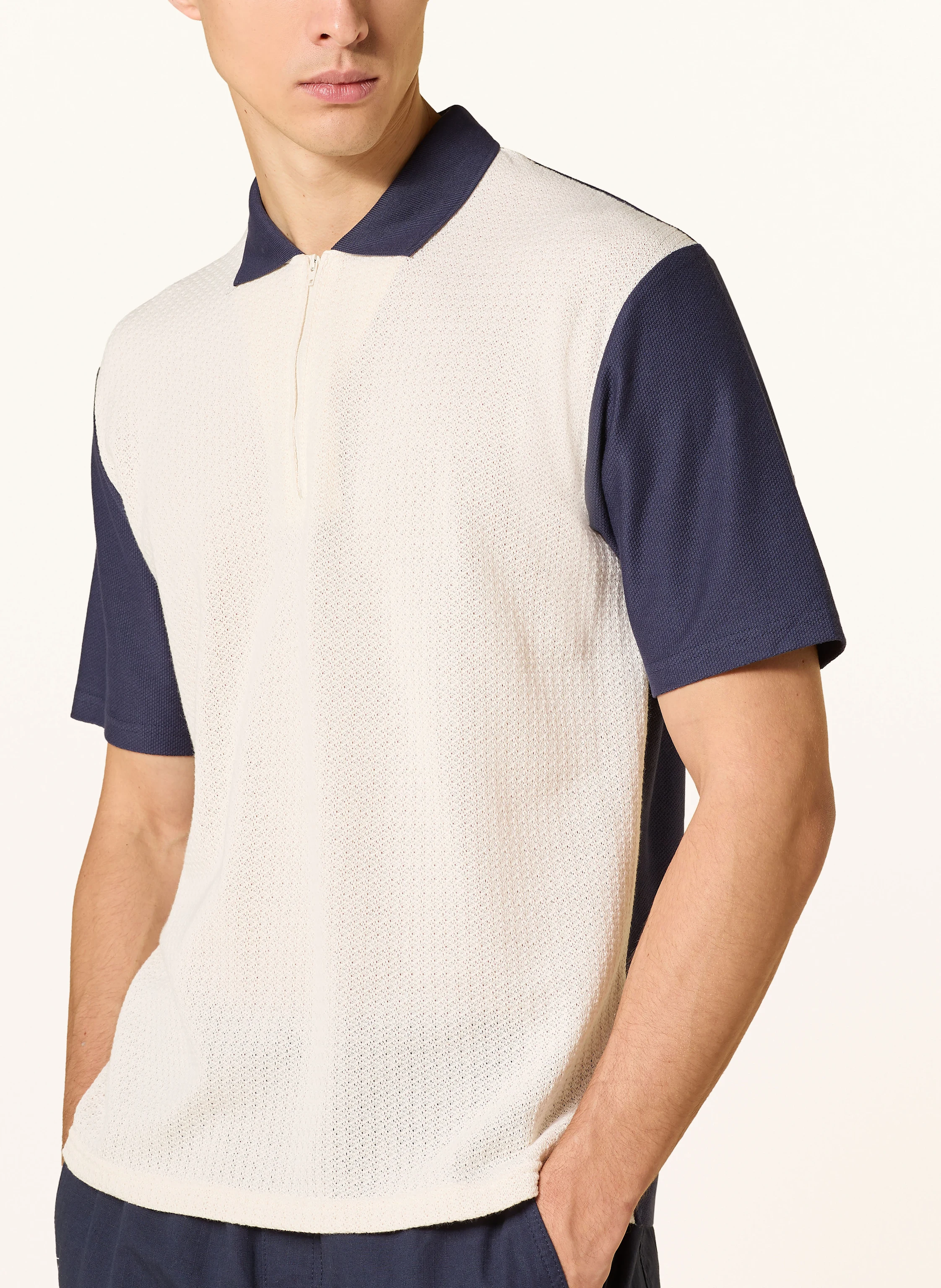 Palmes Poloshirt TEXTURED ZIP POLO