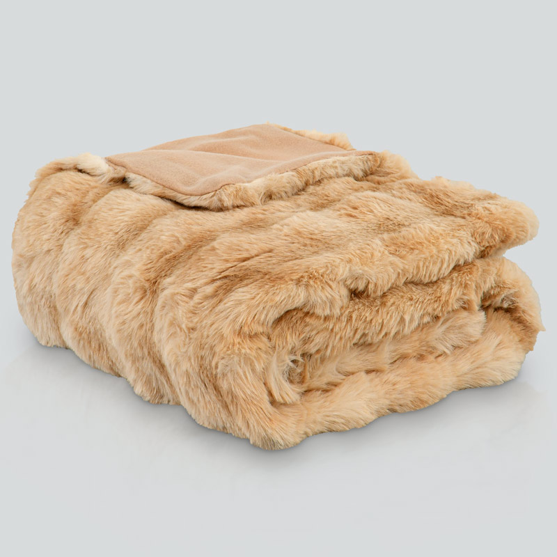 Plaid 'Ursus' imitation fourrure marron