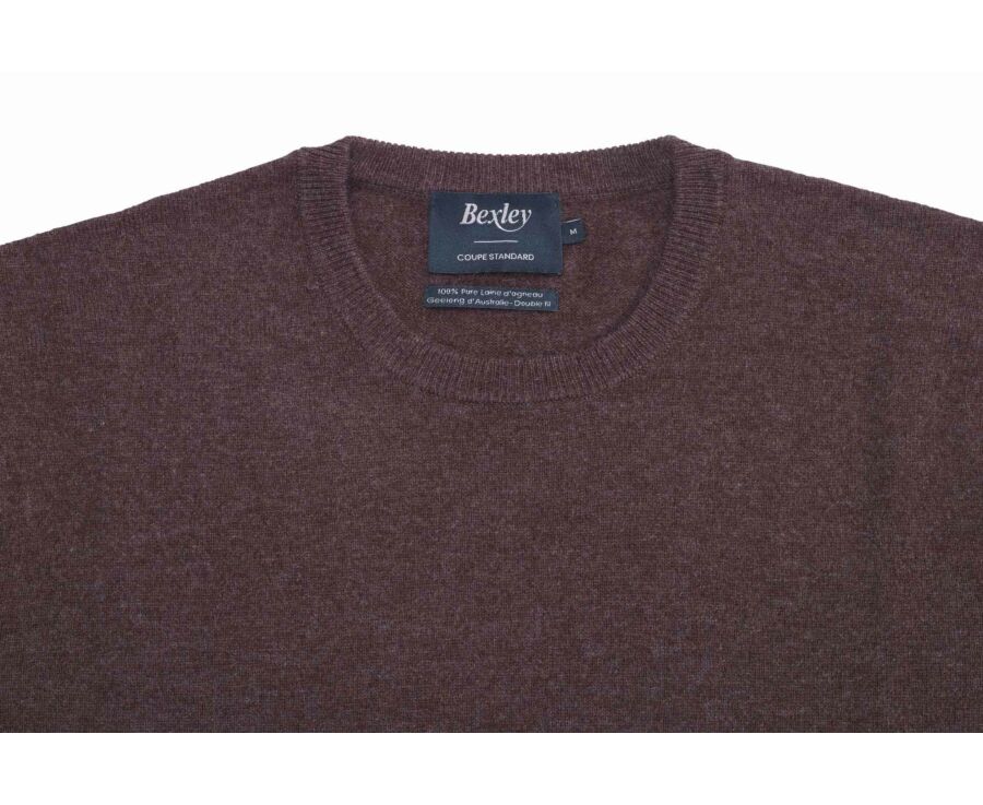 Pull col rond homme laine Marron Brun - CONAN