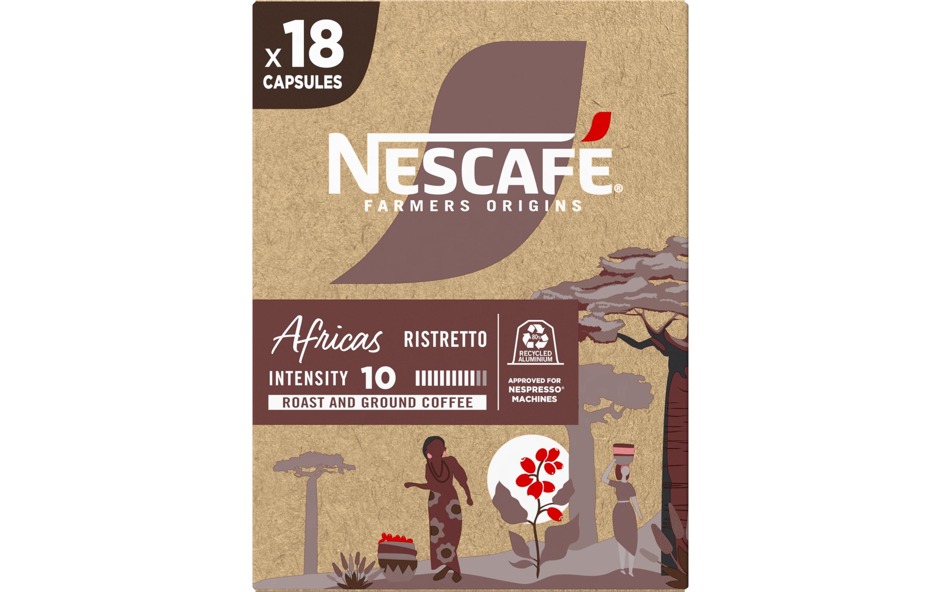 Kaffeekapseln Farmers Origins Africas 18 StückKapseln aus recyceltem Aluminium für das Nespresso-System