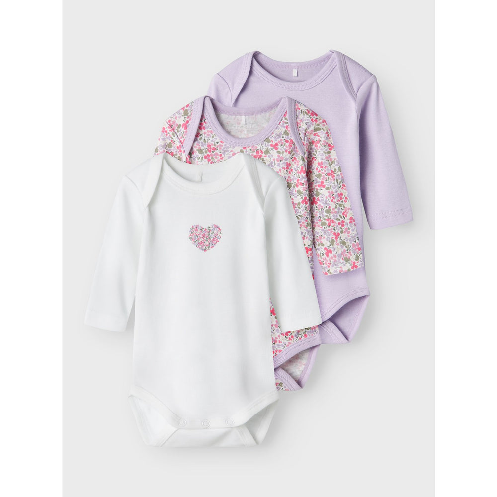 Køb Name It Pastel Lilac Nbfbody 3P Ls Lilac Petit Flower Noos