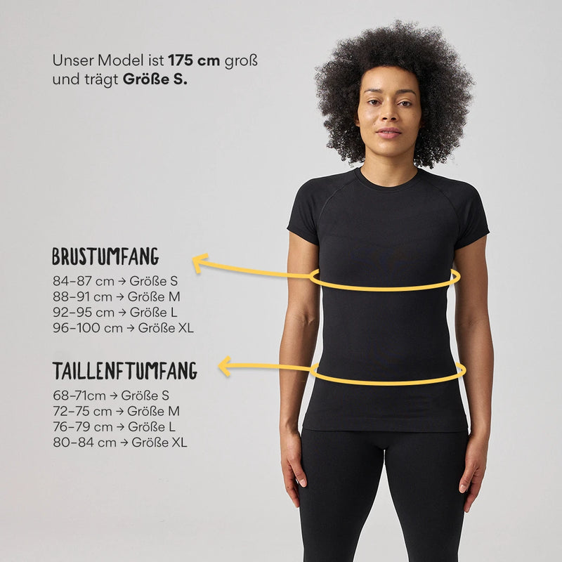 Sport Shirt Seamless Damen Schwarz
