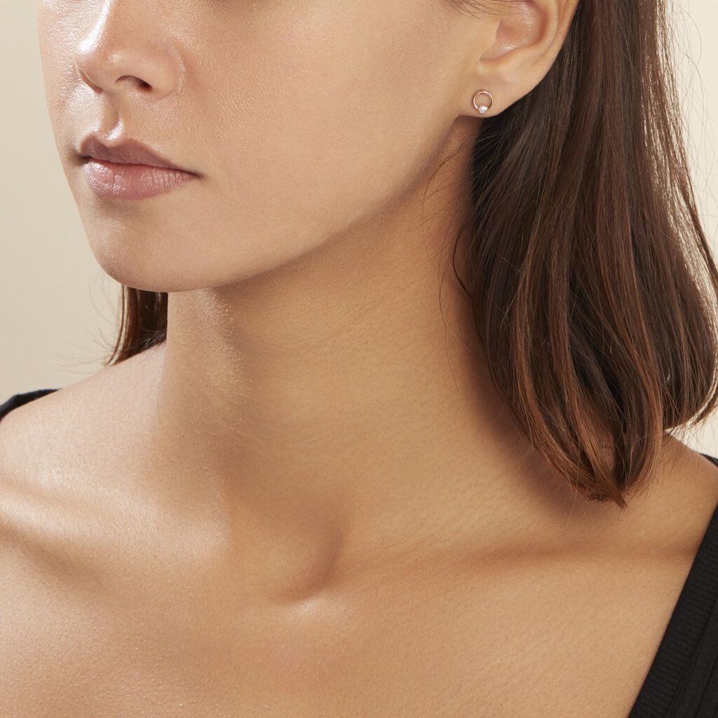 Boucles D'oreilles Puces Gisa Jaune Diamant Blanc