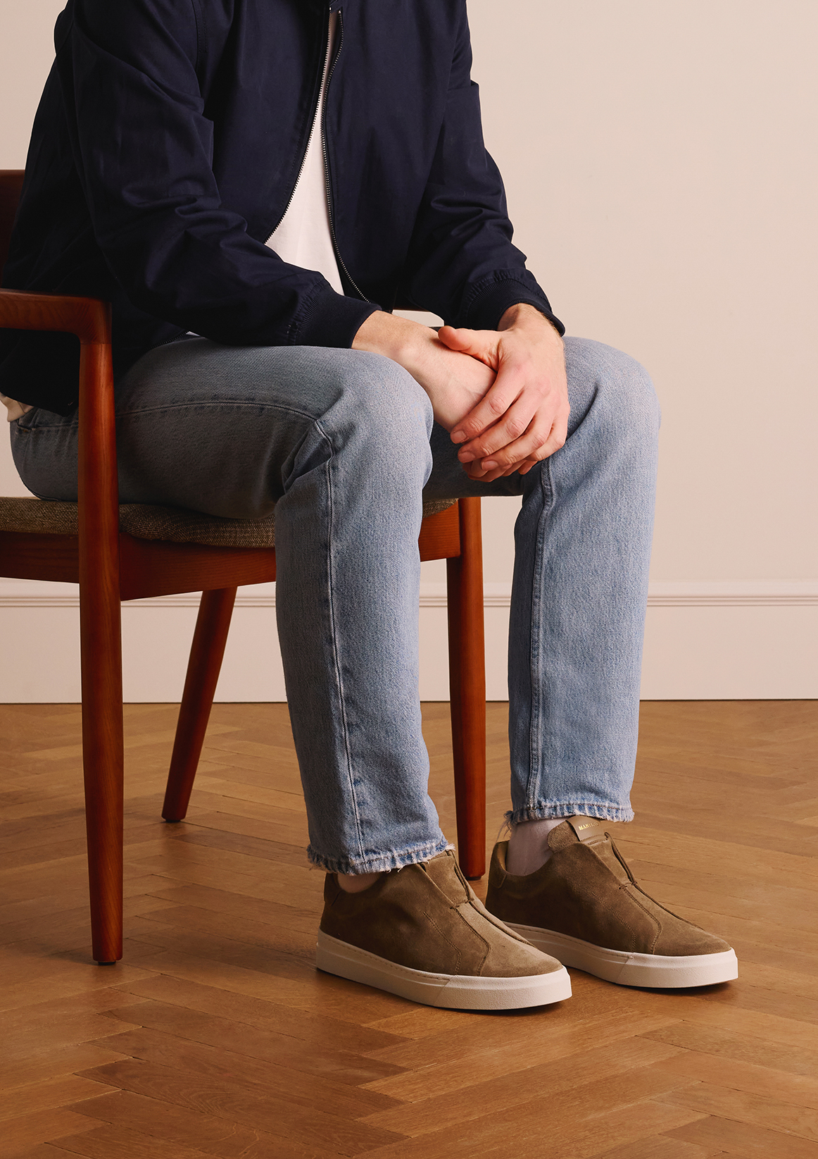 Taupe suède loafers