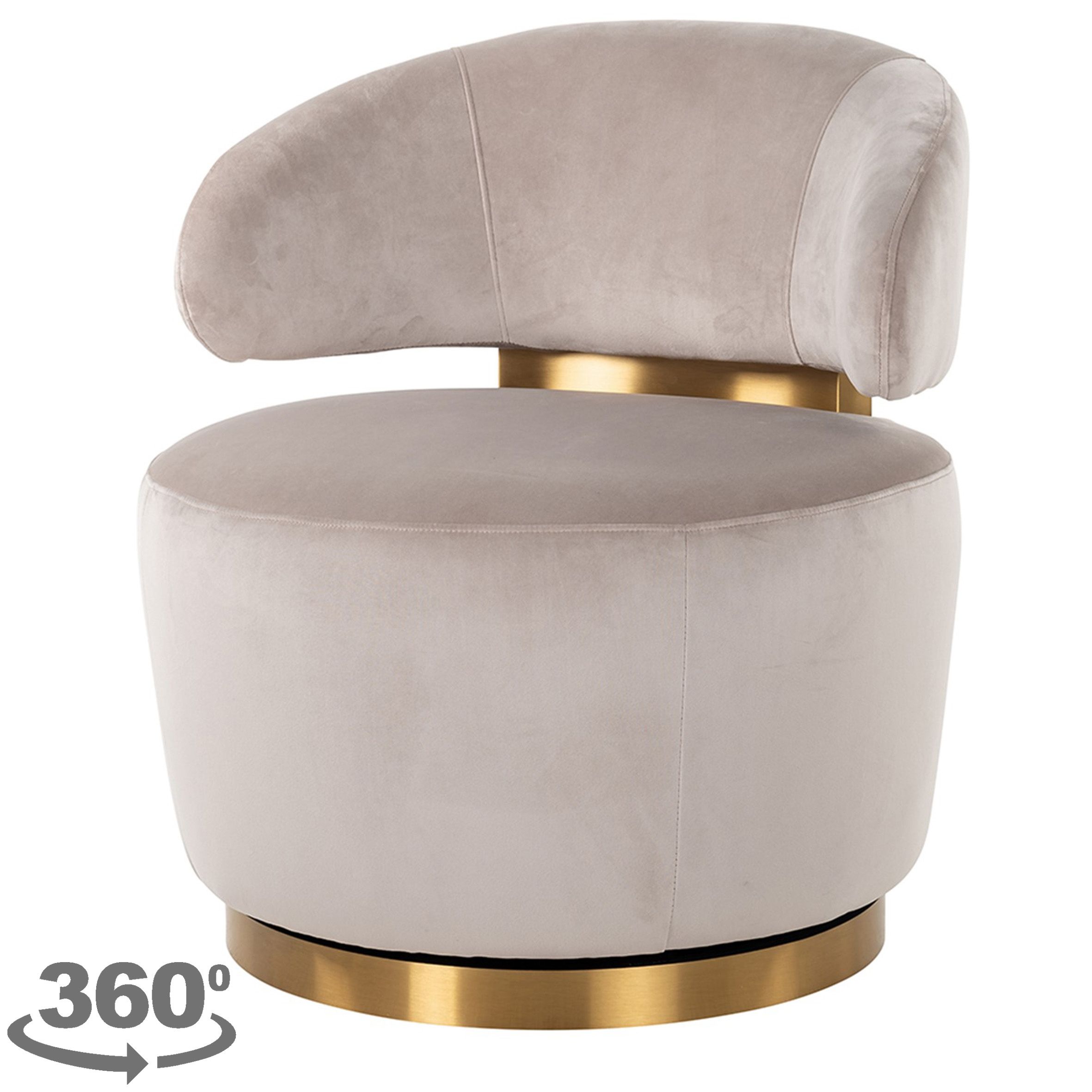 Draaifauteuil 210846 Khaki Velvet  Maxime B77 x D80 x H84 cm